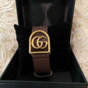 Gucci brown leather wrap bracelet!!
